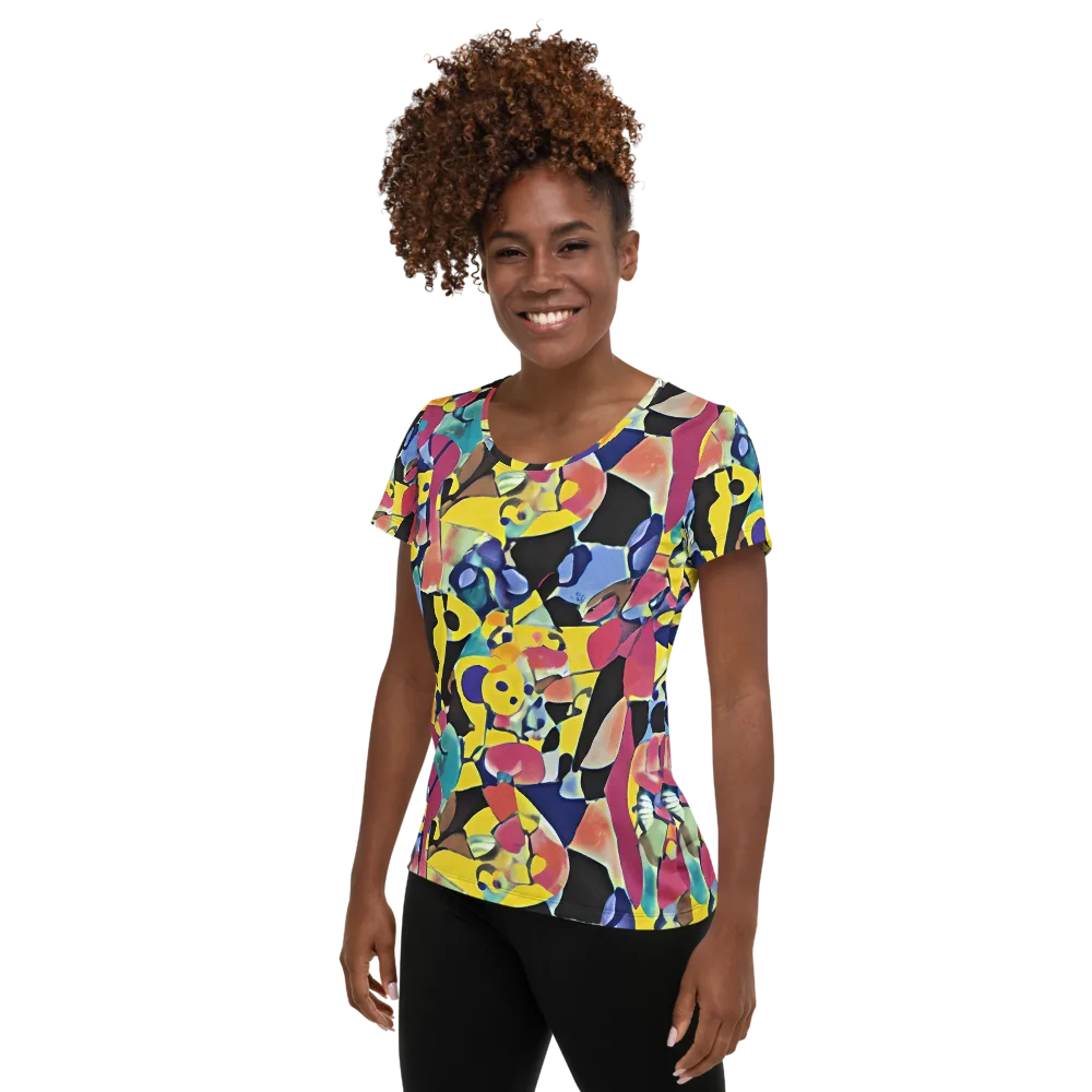 Vivid Collide on Women's Athletic T-Shirt — Left