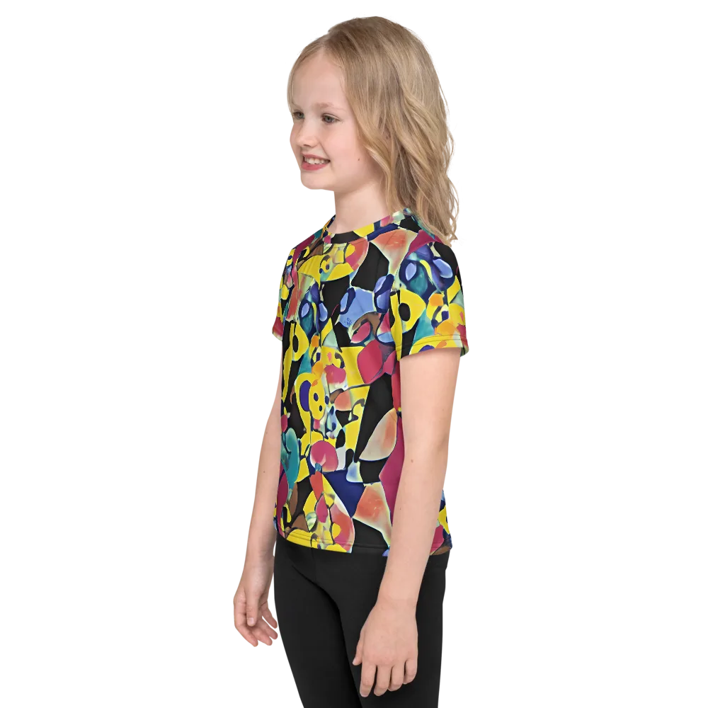 Vivid Collide on Kids Crew Neck T-Shirt — Left