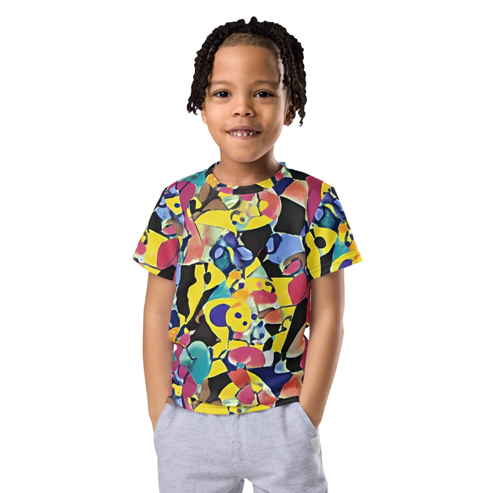 Vivid Collide on Kids Crew Neck T-Shirt — Front