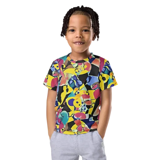 Vivid Collide on a Kids Crew Neck T-Shirt
