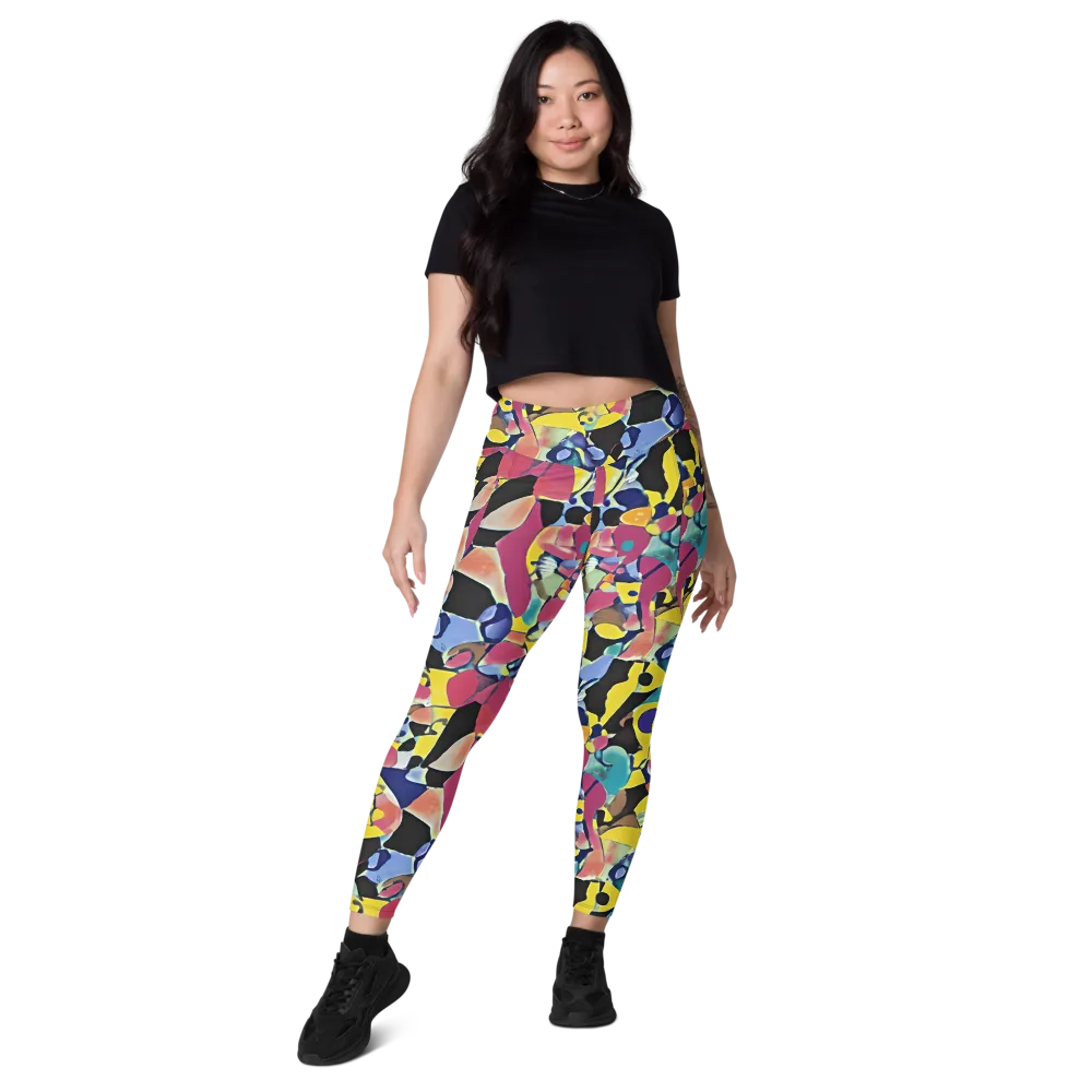 Vivid Collide on Leggings with Pockets — Front