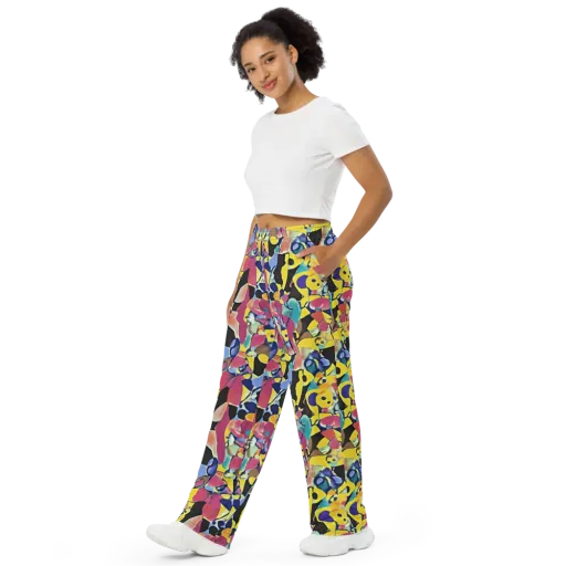 Vivid Collide on a Wide-Leg Pants