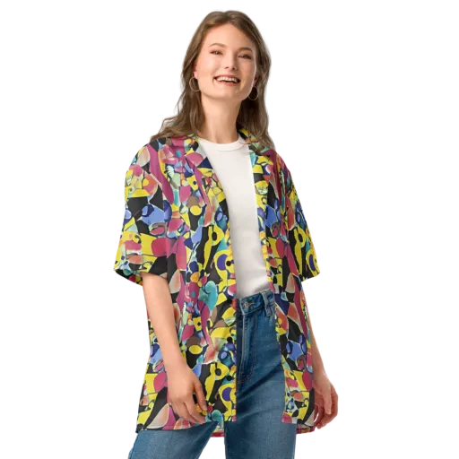 Vivid Collide on a Button Shirt