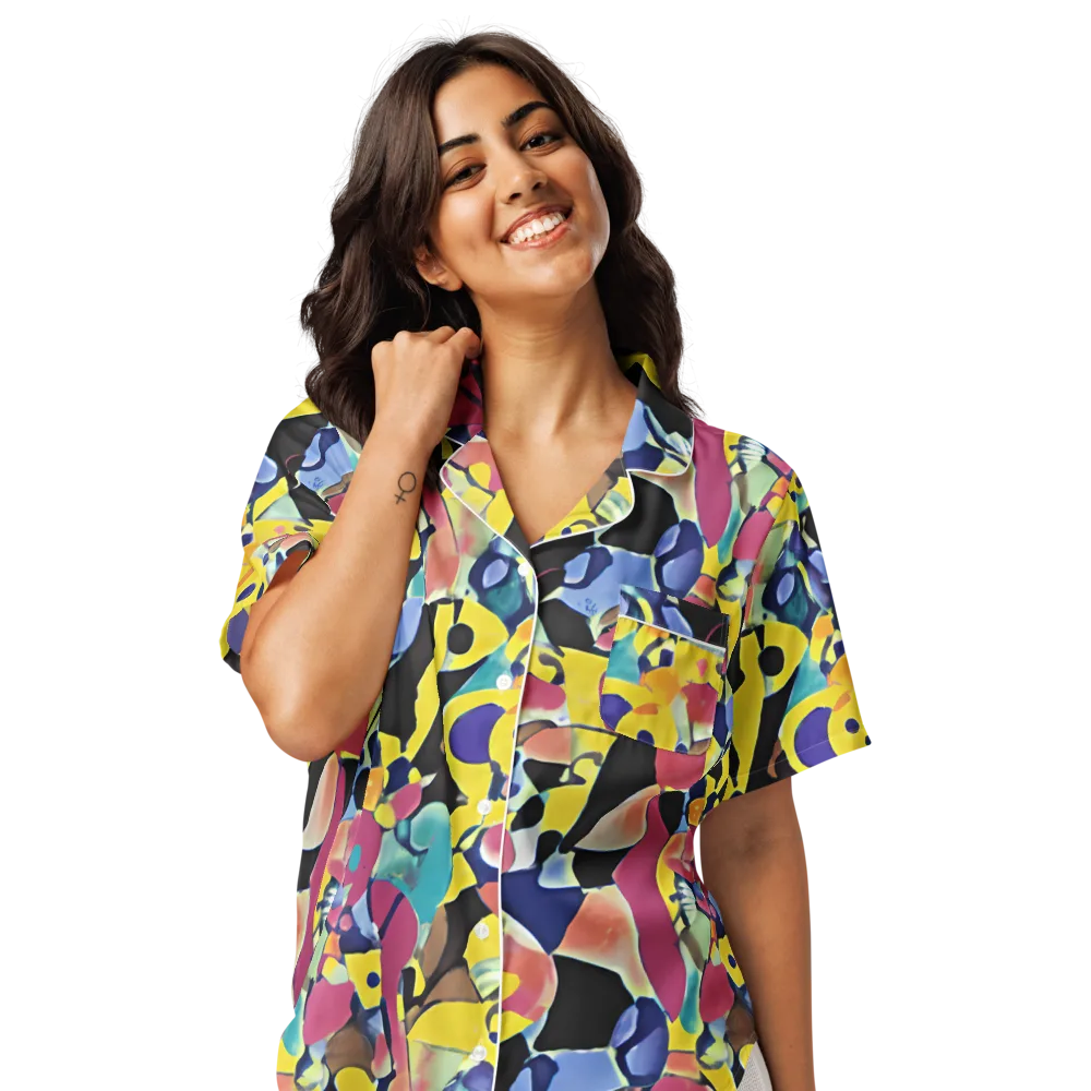 Vivid Collide on Women's Short Sleeve Pajama Top — Front