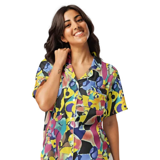 Vivid Collide on a Women's Short Sleeve Pajama Top