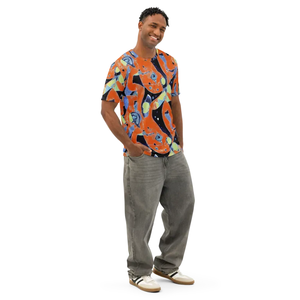 Molten Play on Men's Cotton Crew Neck T-Shirt — Right Front