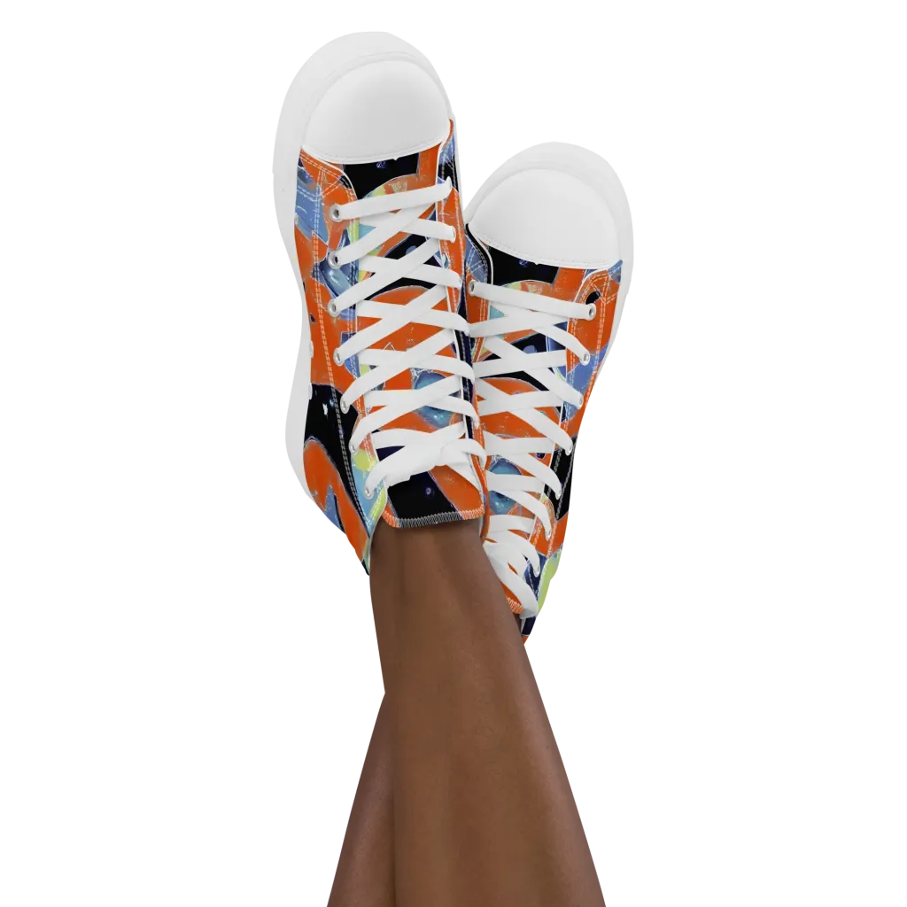 Molten Play on Women's High Top Canvas Shoes — Front
