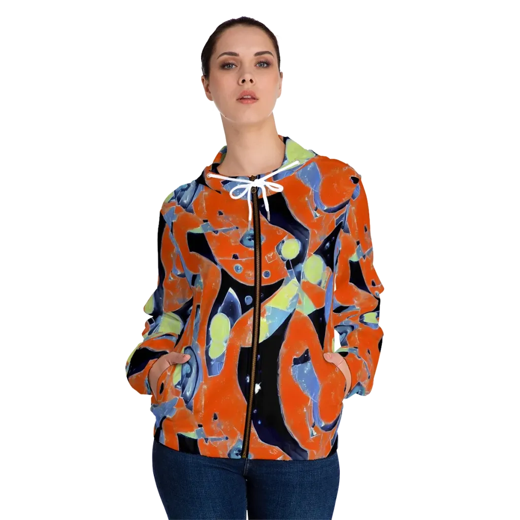 Molten Play on Women's Full-Zip Hoodie — Front On Person