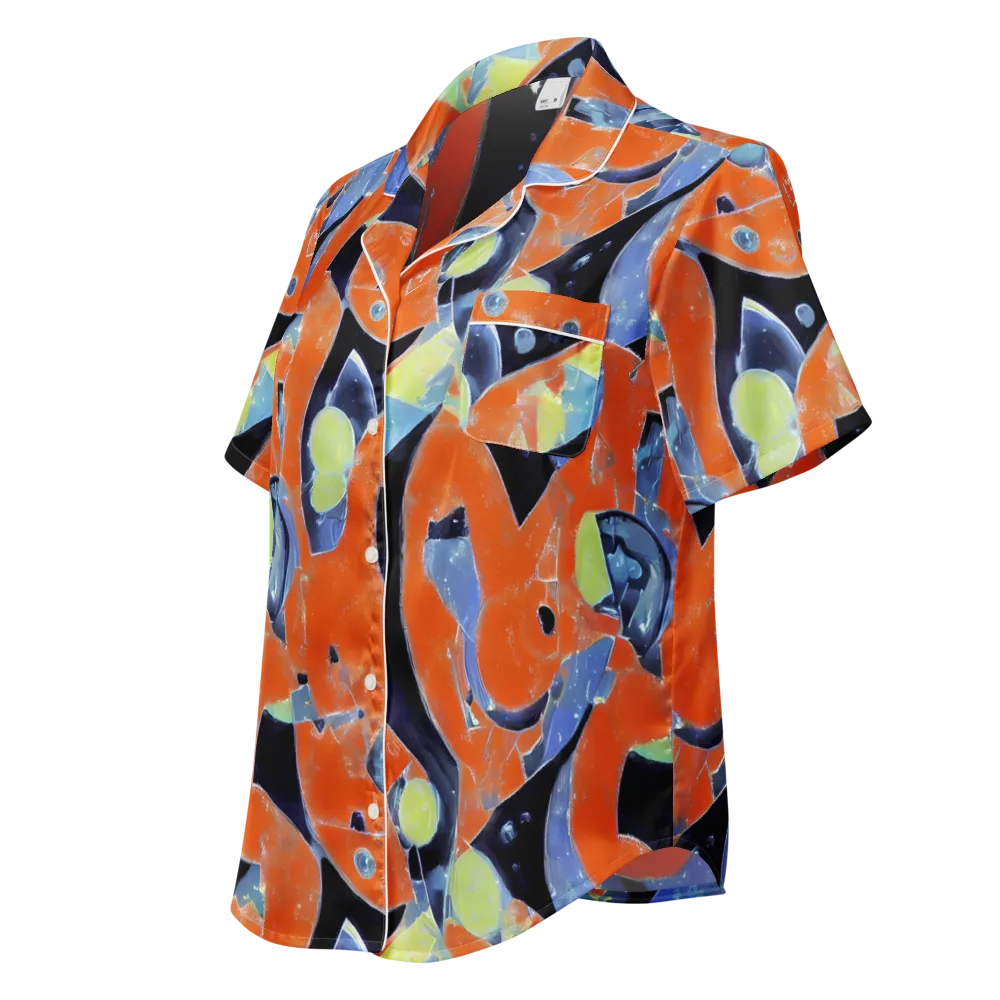 Molten Play on Women's Short Sleeve Pajama Top — Left Front