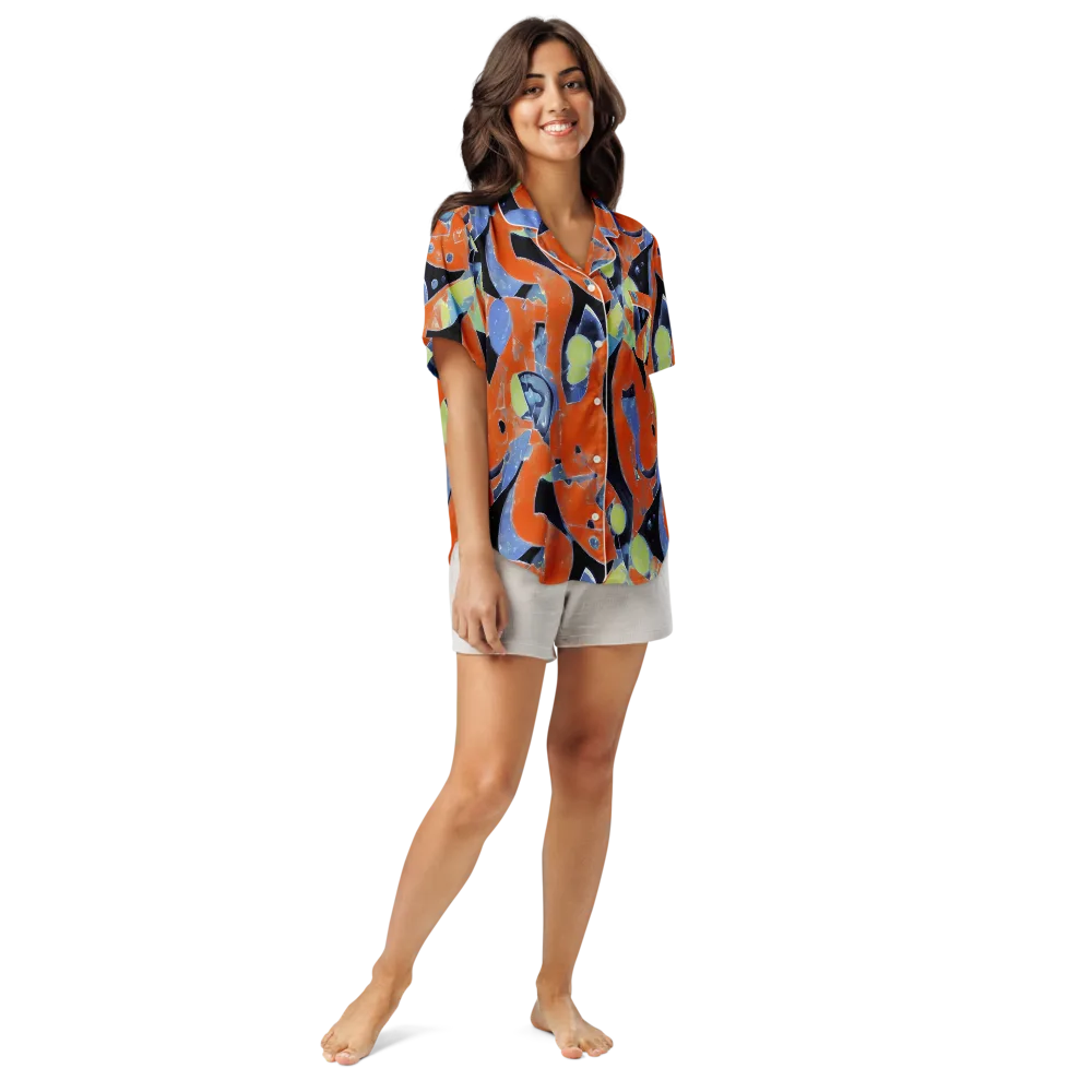 Molten Play on Women's Short Sleeve Pajama Top — Front