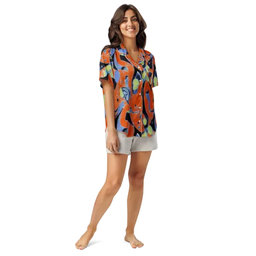 Molten Play on a Women's Short Sleeve Pajama Top