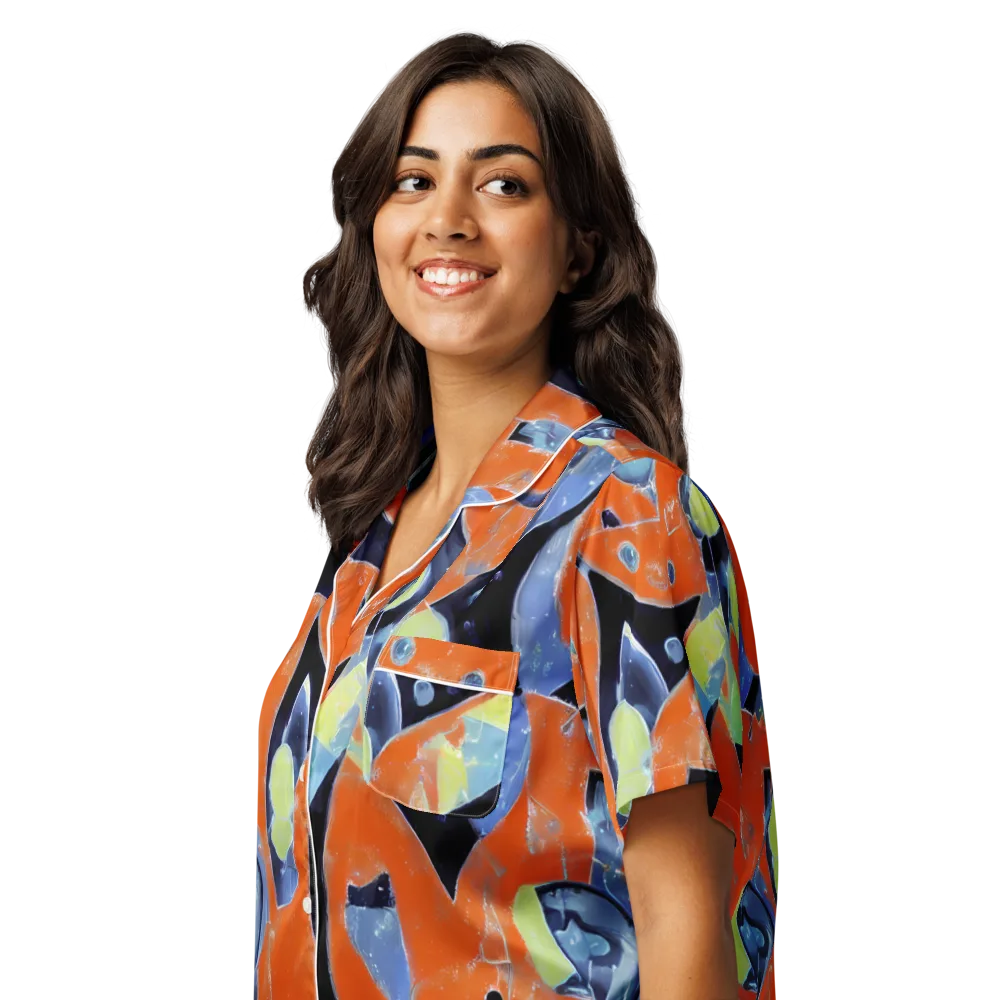 Molten Play on Women's Short Sleeve Pajama Top — Left Front