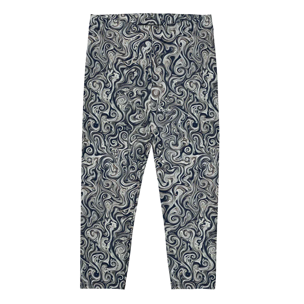 Midnight Marbling on Capri Leggings — Front