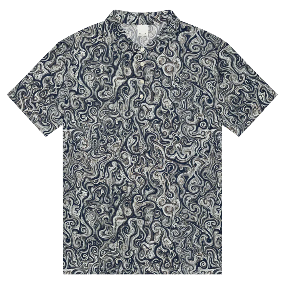 Midnight Marbling on Men's Slim Fit Polo Shirt — Front