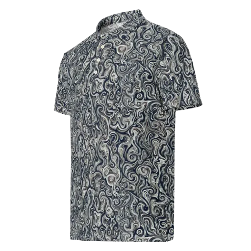 Midnight Marbling on a Men's Slim Fit Polo Shirt