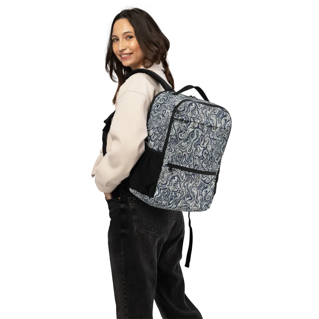 Midnight Marbling on Utility Backpack — Back