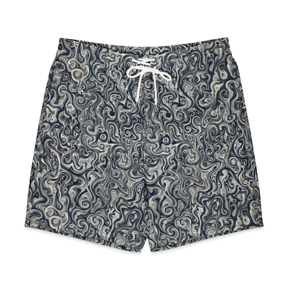 Midnight Marbling on Men's Board Shorts — Front