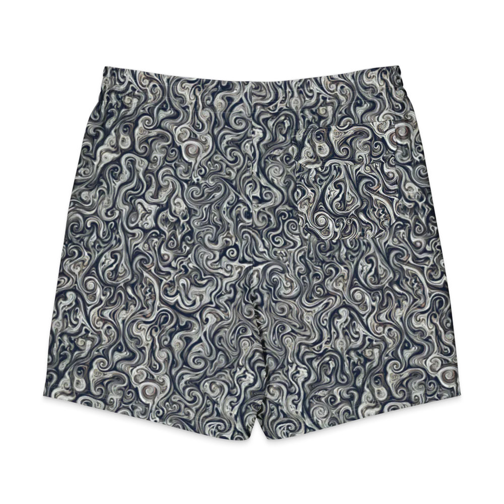 Midnight Marbling on Men's Board Shorts — Back