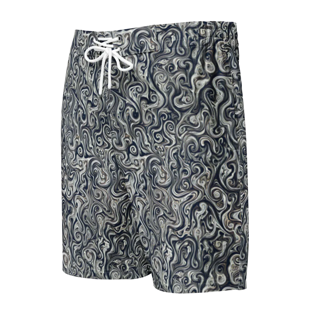 Midnight Marbling on Men's Board Shorts — Front