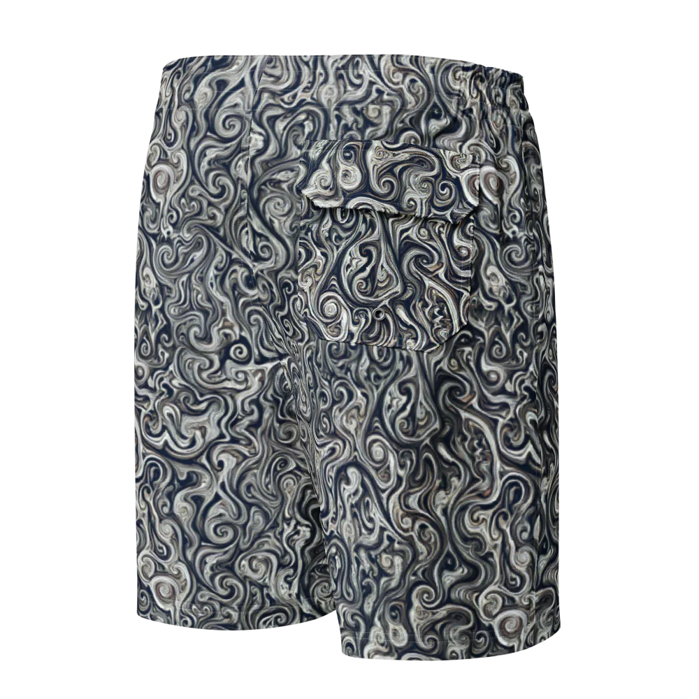 Midnight Marbling on Men's Board Shorts — Back