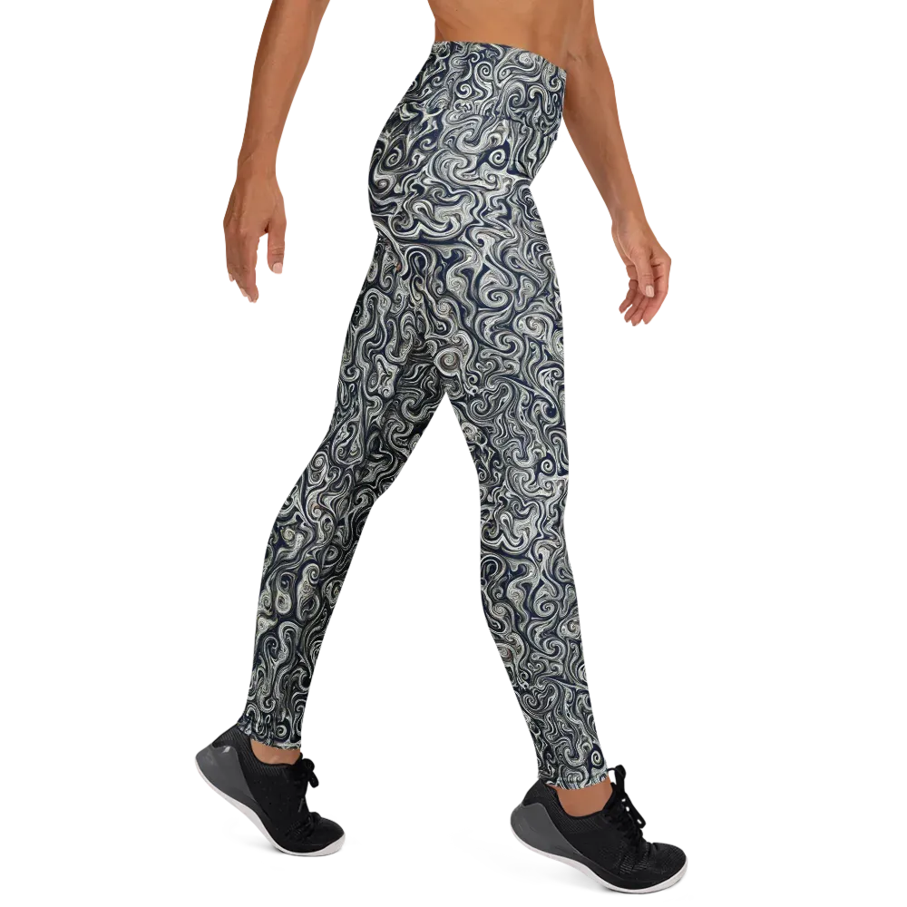 Midnight Marbling on Yoga Leggings — Right