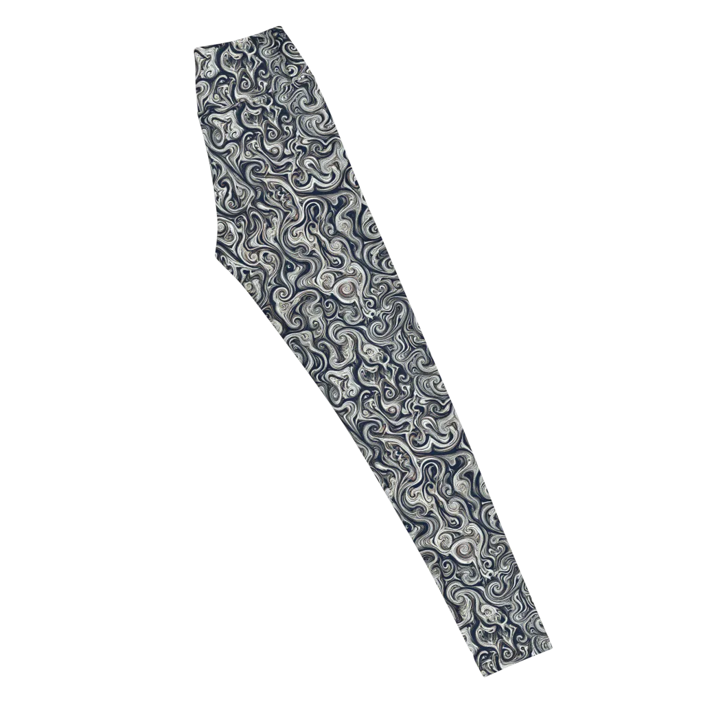 Midnight Marbling on Yoga Leggings — Right