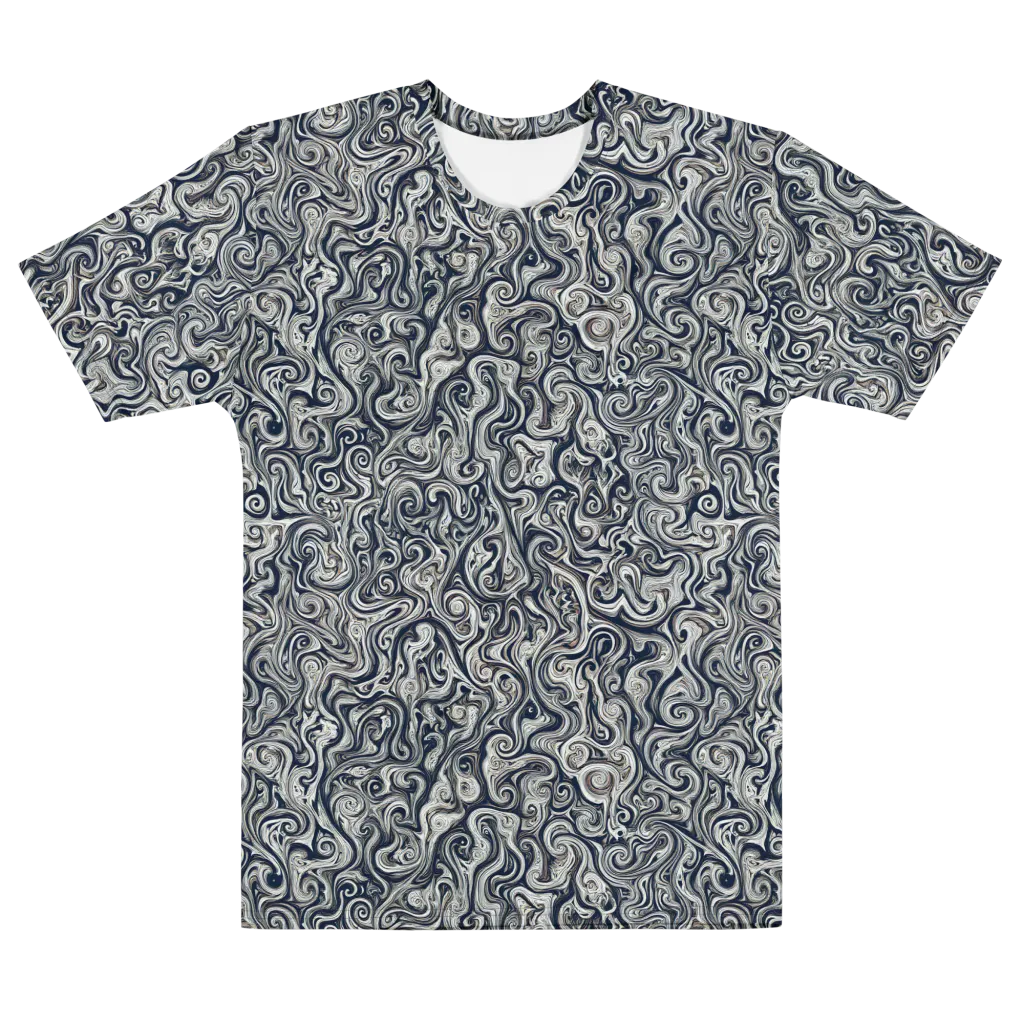 Midnight Marbling on Men's Cotton Crew Neck T-Shirt — Front