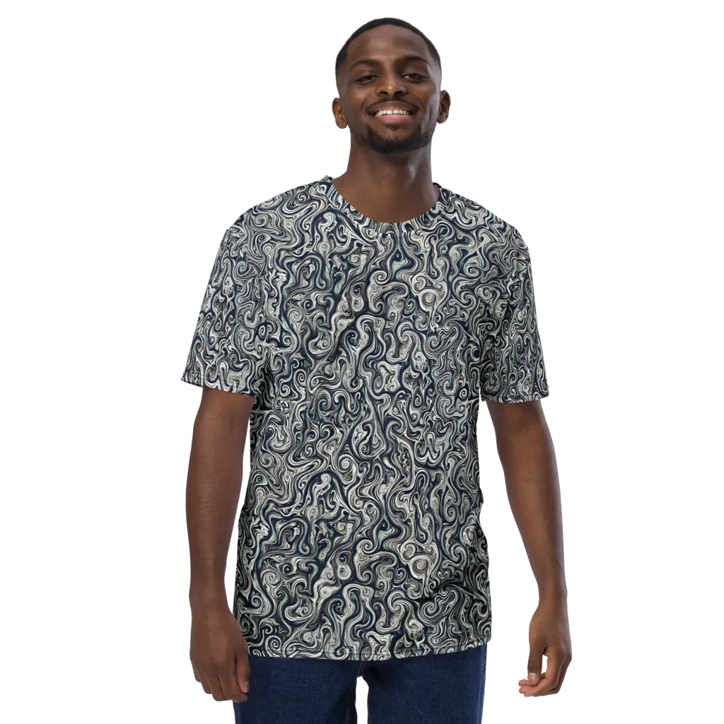 Midnight Marbling on Men's Crew Neck T-Shirt — Front