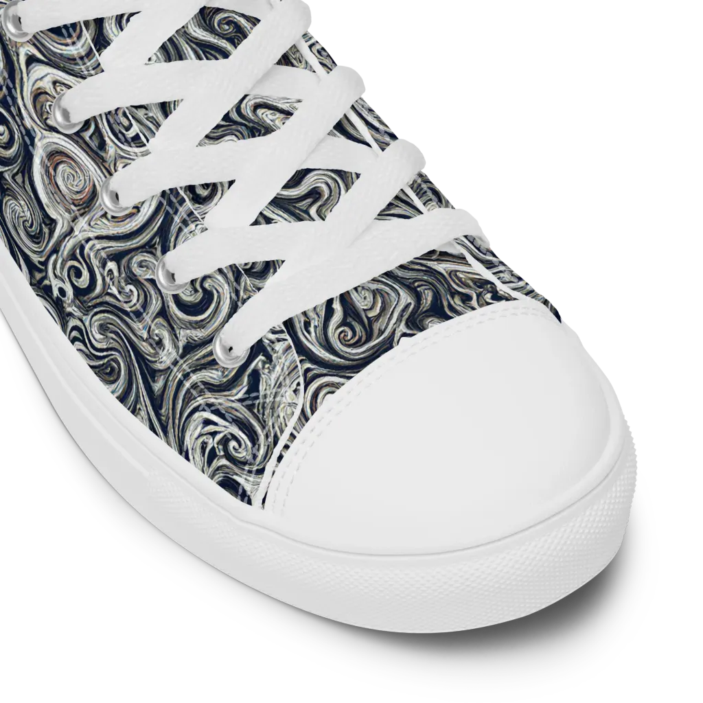 Midnight Marbling on Women's High Top Canvas Shoes — Product details