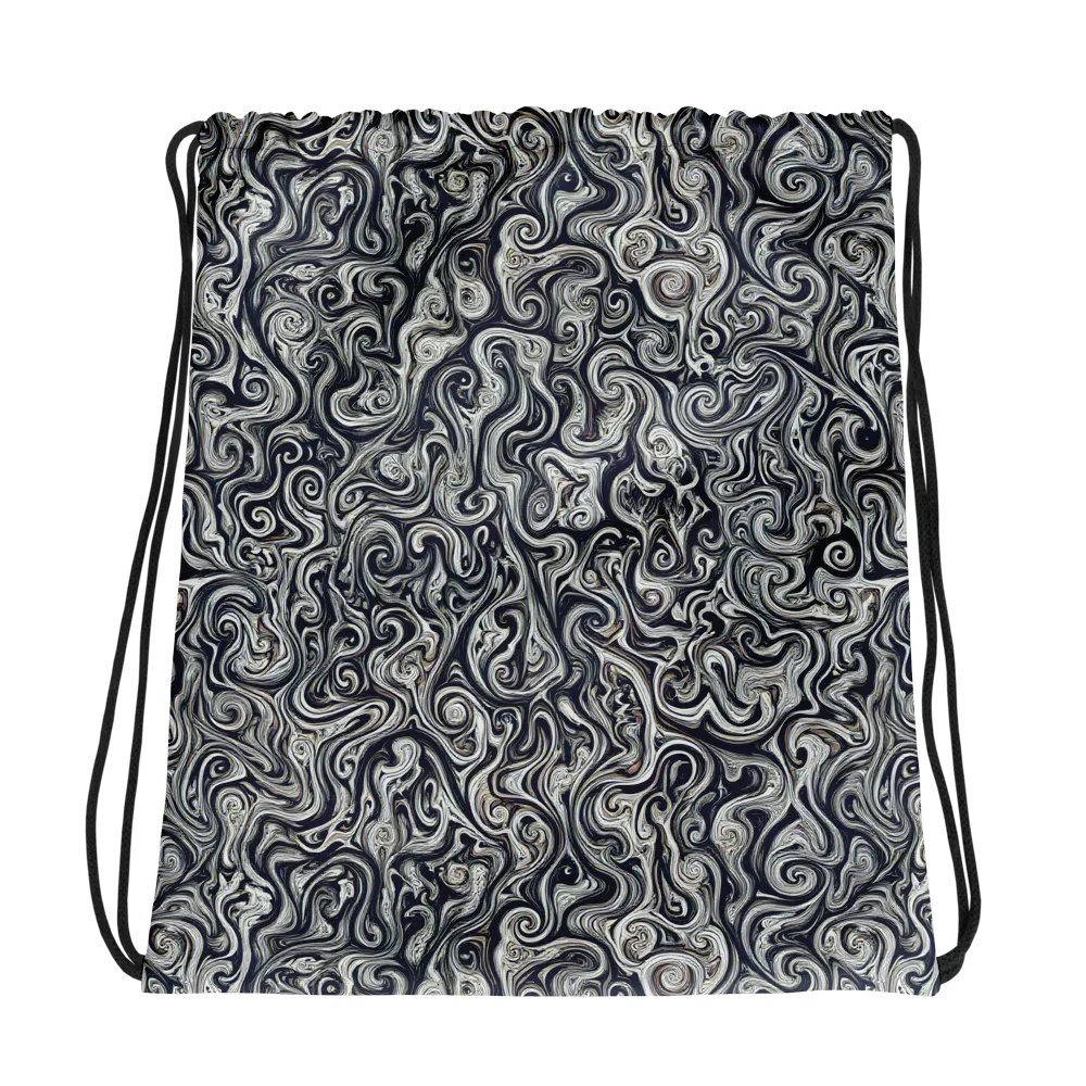 Midnight Marbling on Drawstring Bag — Photo