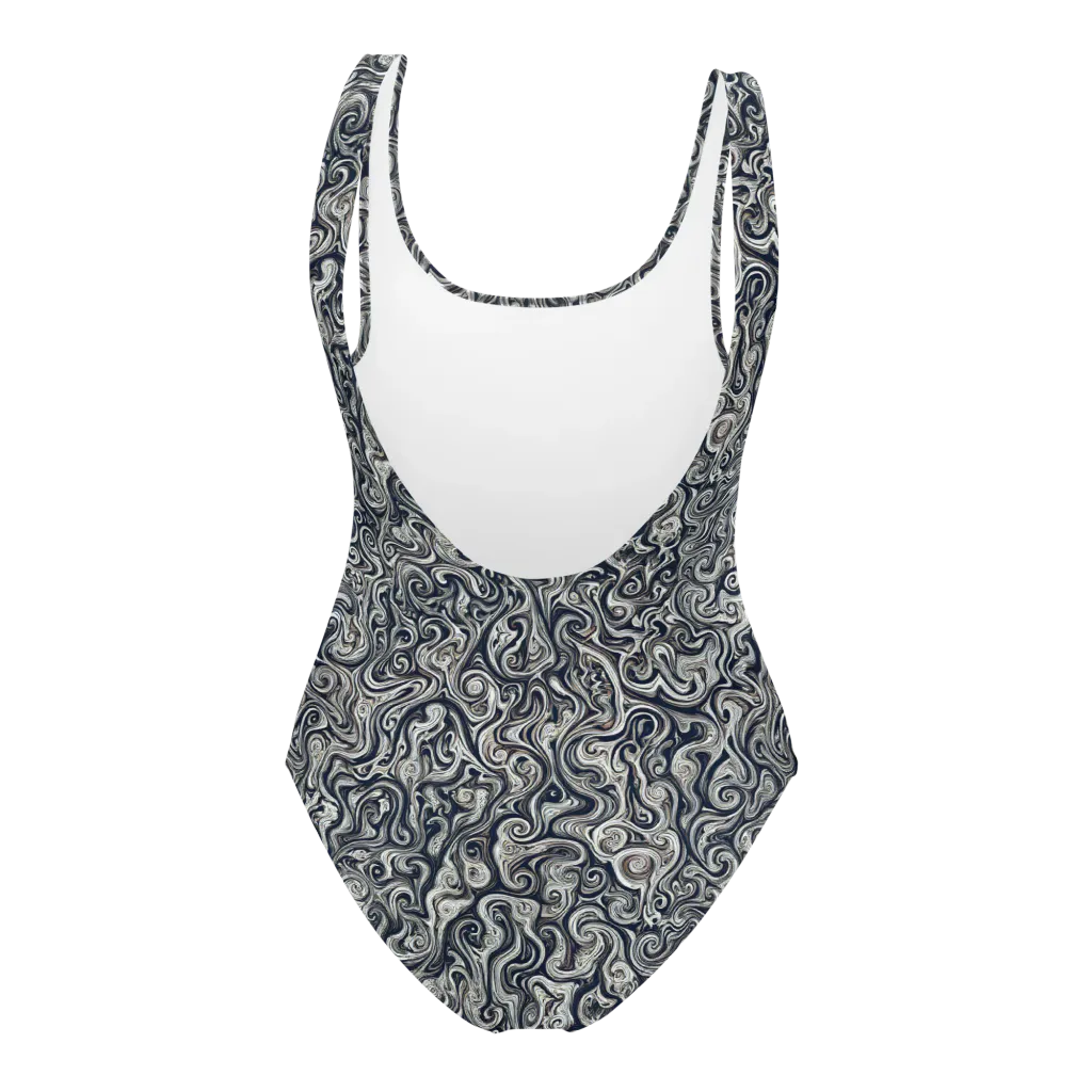 Midnight Marbling on One-Piece Swimsuit — Back