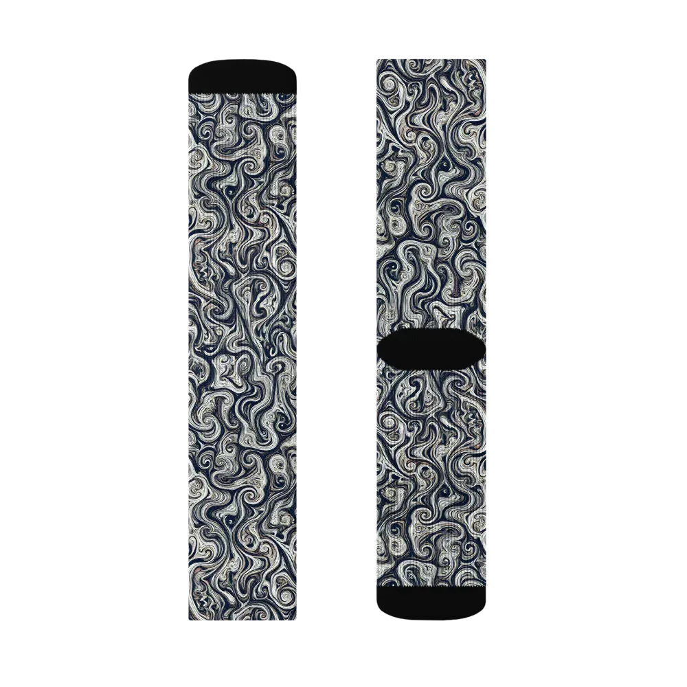Midnight Marbling on Socks — Right Sock