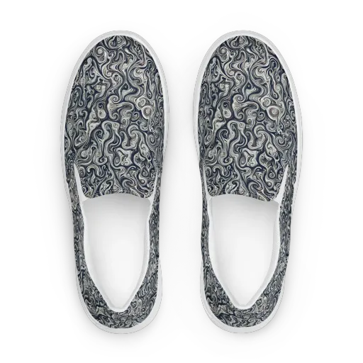 Midnight Marbling on a Women's Slip-On Canvas Shoes