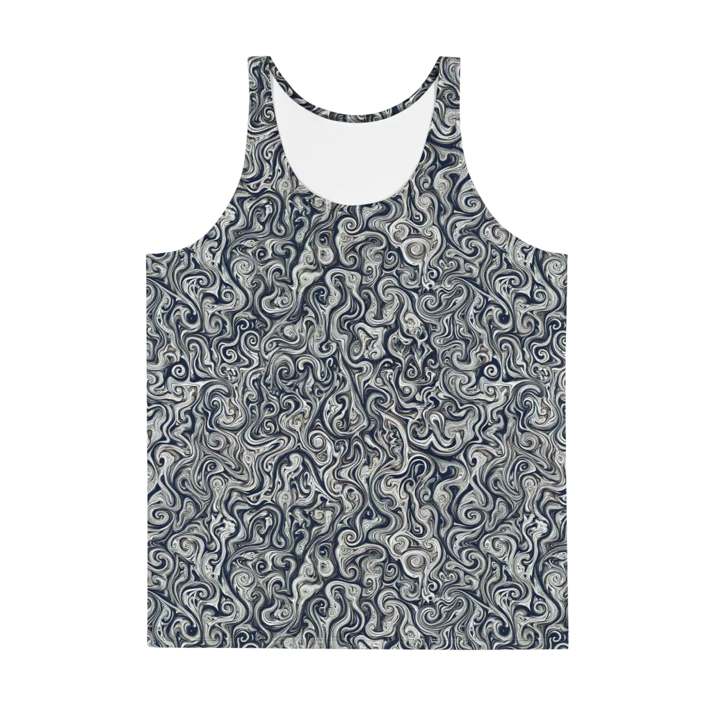 Midnight Marbling on Men's Tank Top — Front