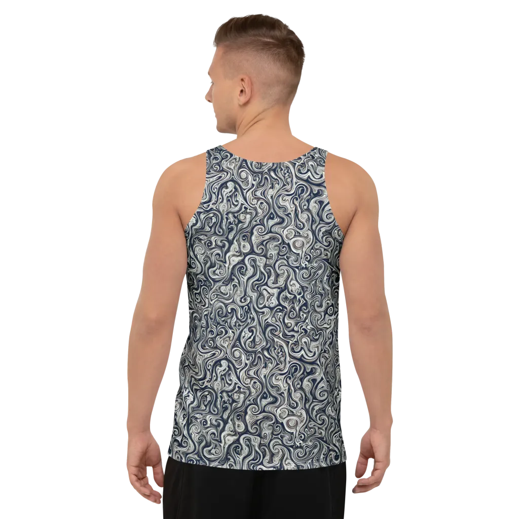 Midnight Marbling on Men's Tank Top — Back