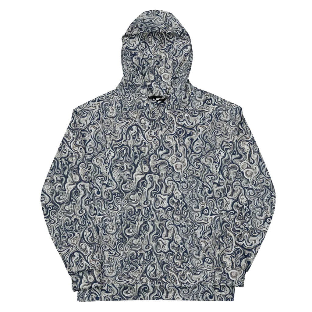Midnight Marbling on Cotton Hoodie — Front