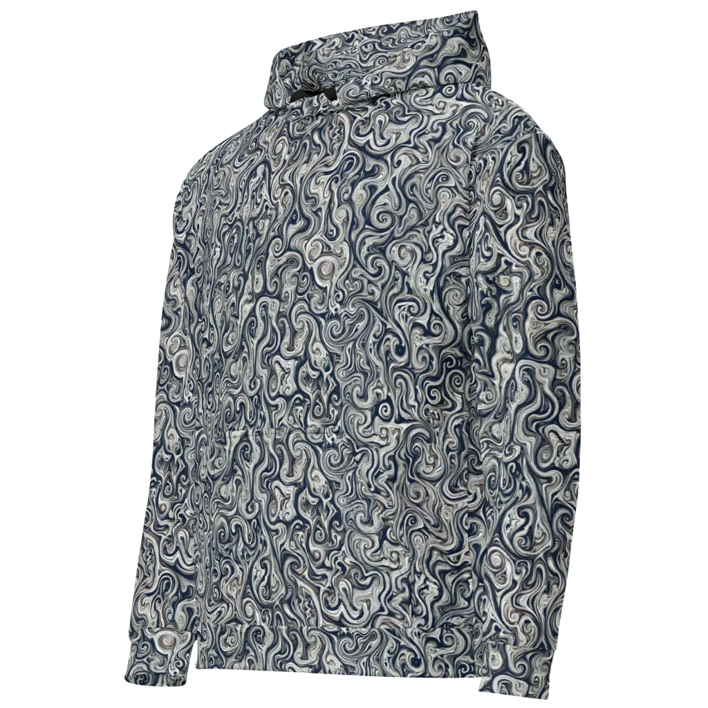 Midnight Marbling on Cotton Hoodie — Left Front