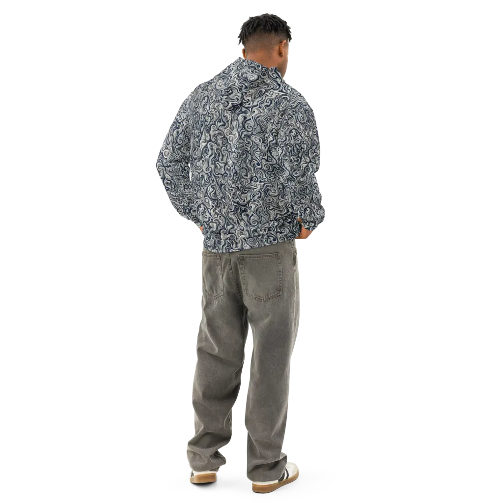 Midnight Marbling on Cotton Hoodie — Back