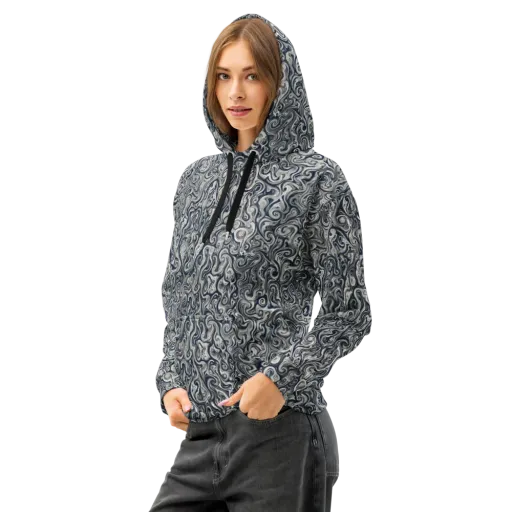 Midnight Marbling on a Cotton Hoodie