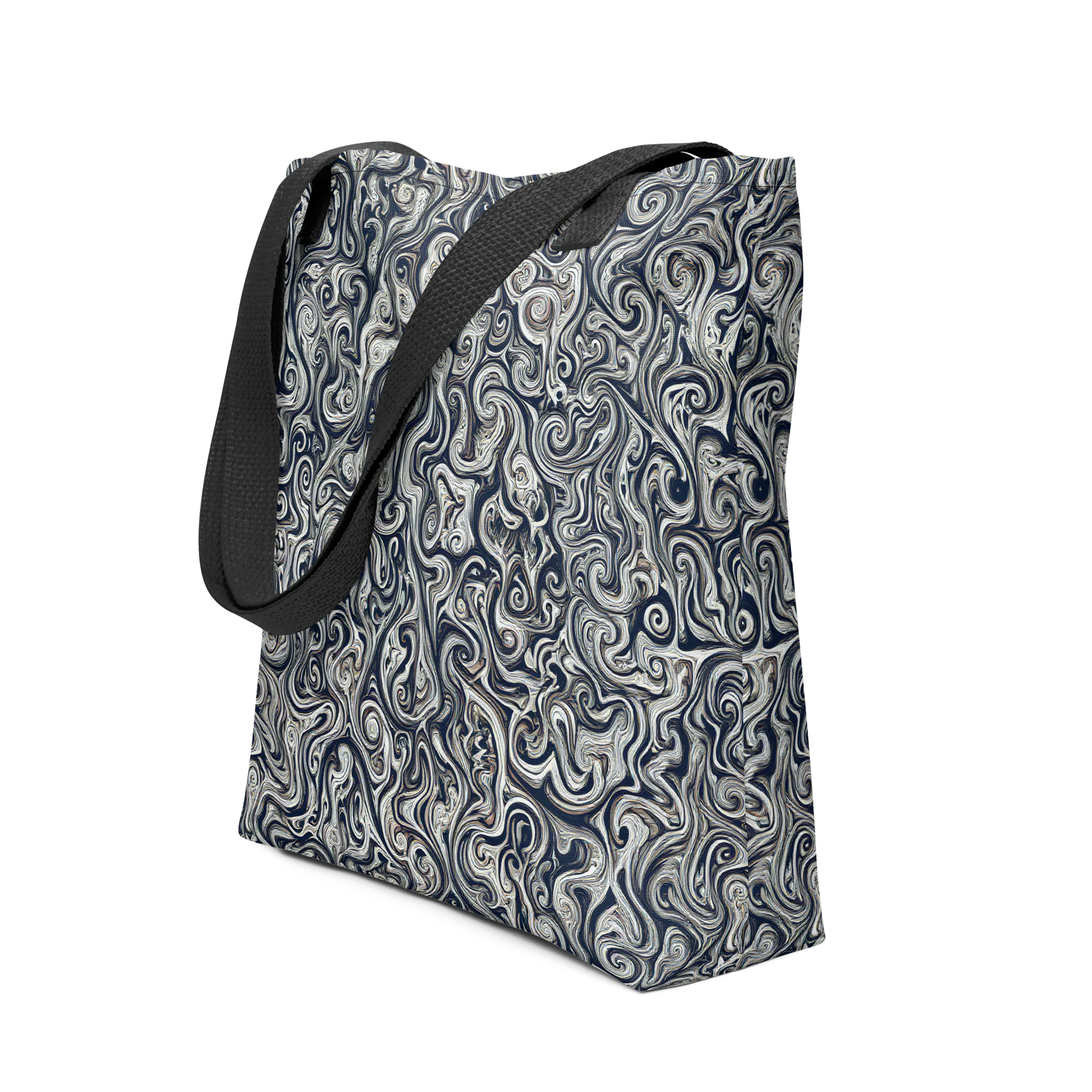 Midnight Marbling on Tote Bag — Front