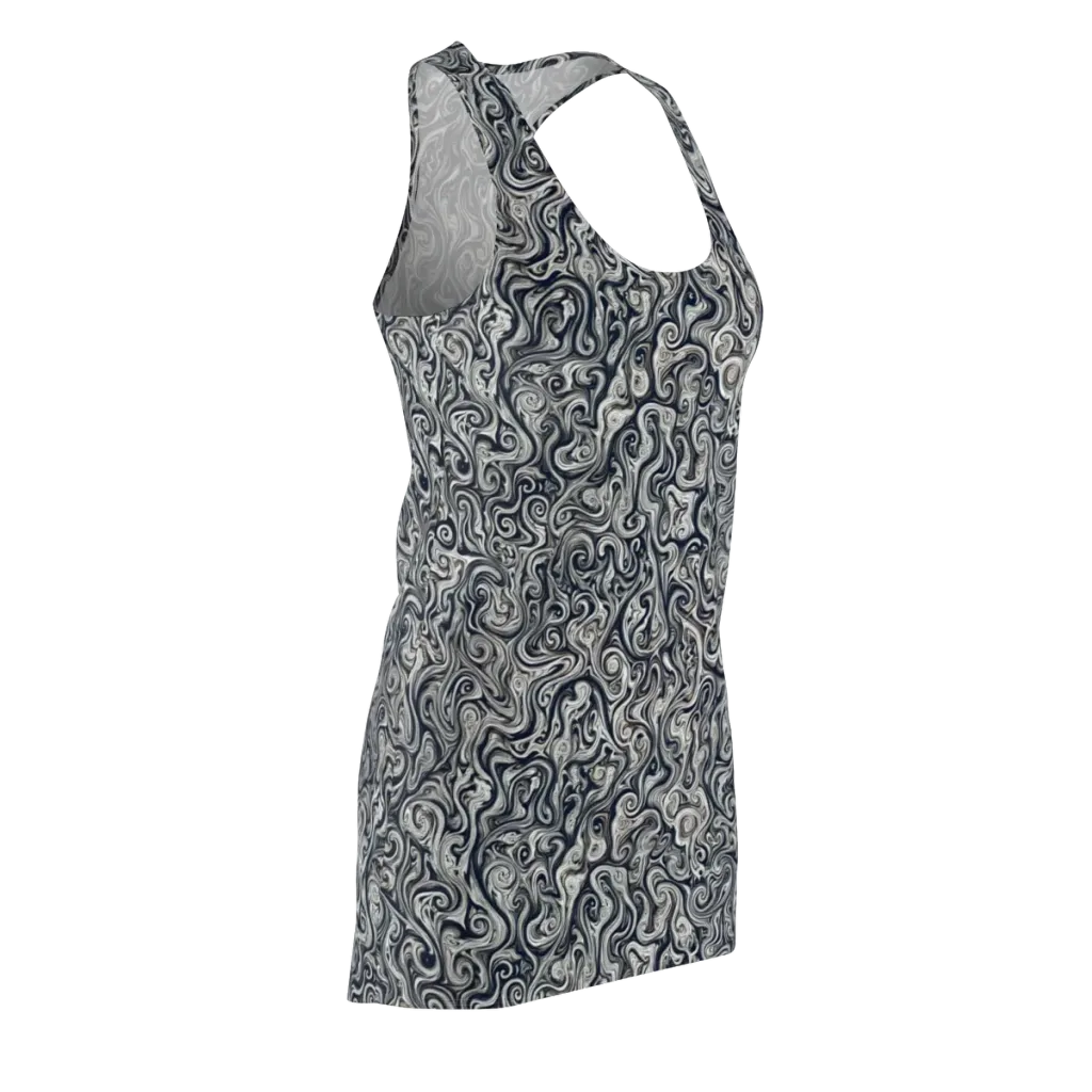 Midnight Marbling on Racerback Dress — Front Side