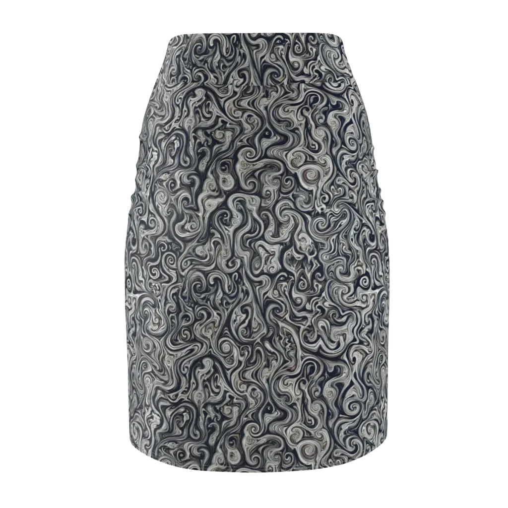Midnight Marbling on Pencil Skirt — Back