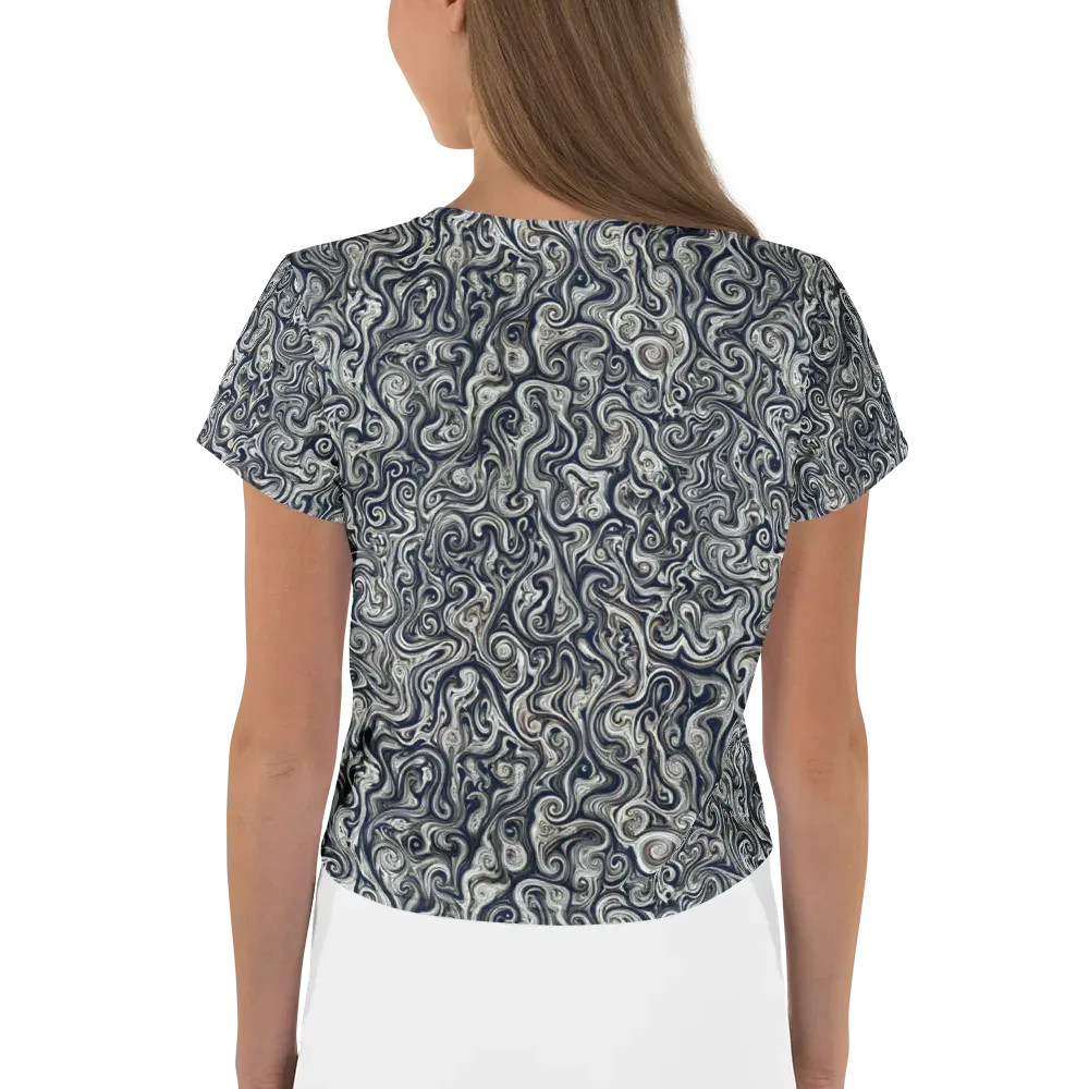 Midnight Marbling on Crop Tee — Back