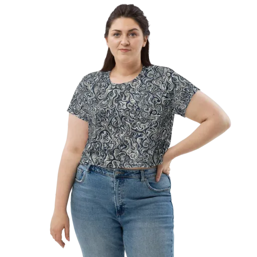 Midnight Marbling on a Crop Tee