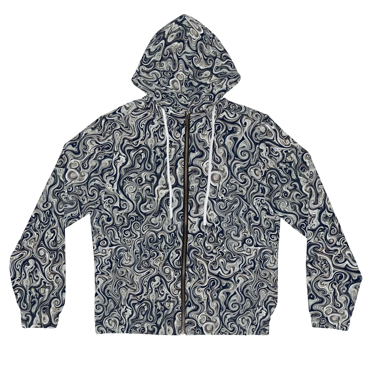 Midnight Marbling on Women's Full-Zip Hoodie — Front