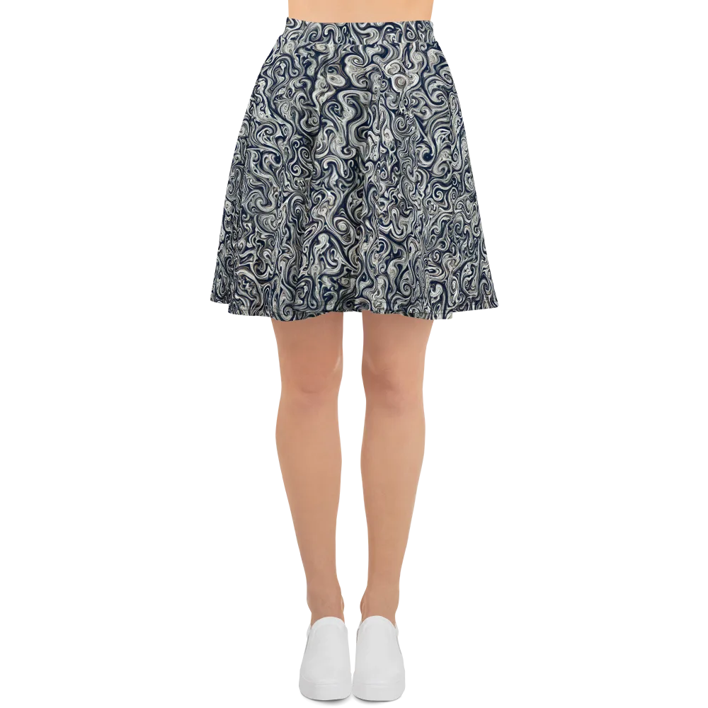 Midnight Marbling on Skater Skirt — Front