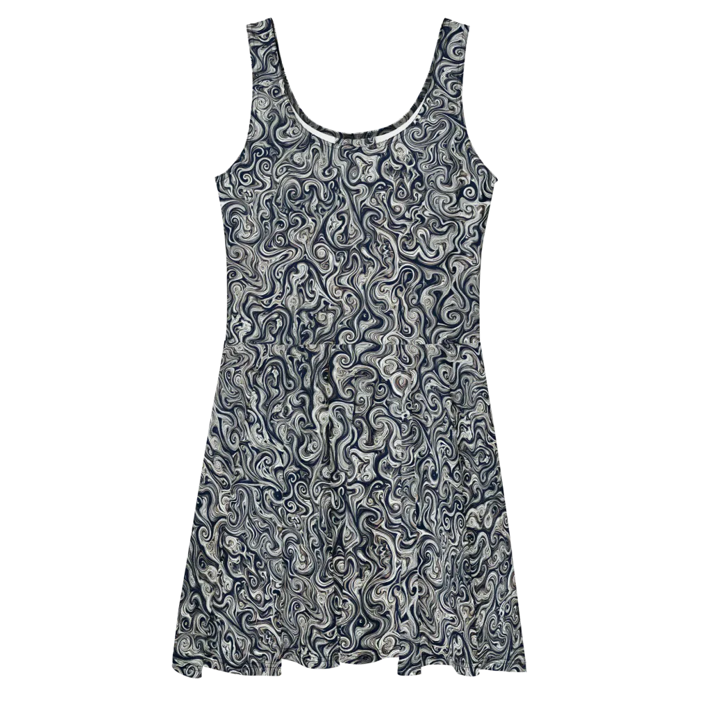 Midnight Marbling on Skater Dress — Front