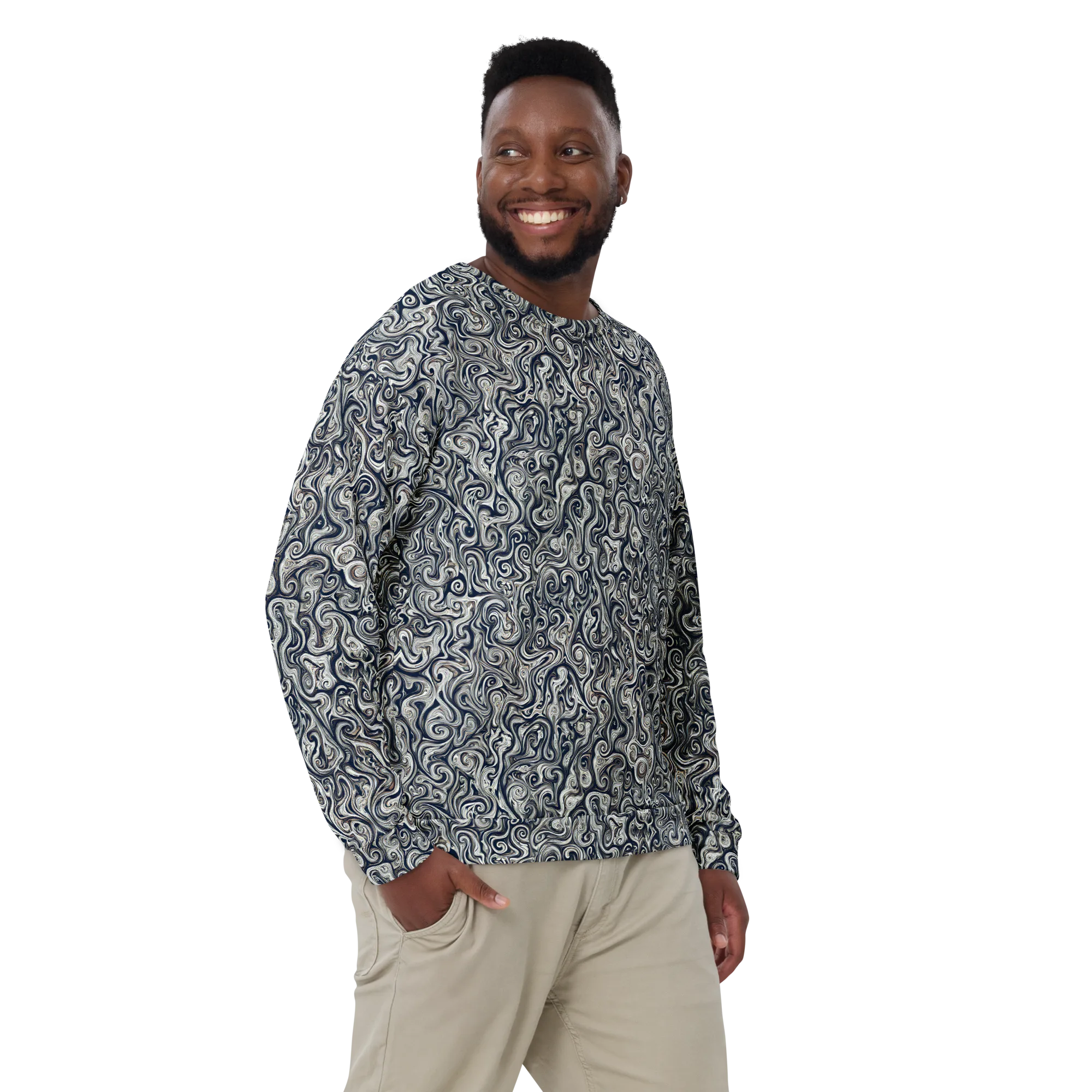 Midnight Marbling on Sweatshirt — Front