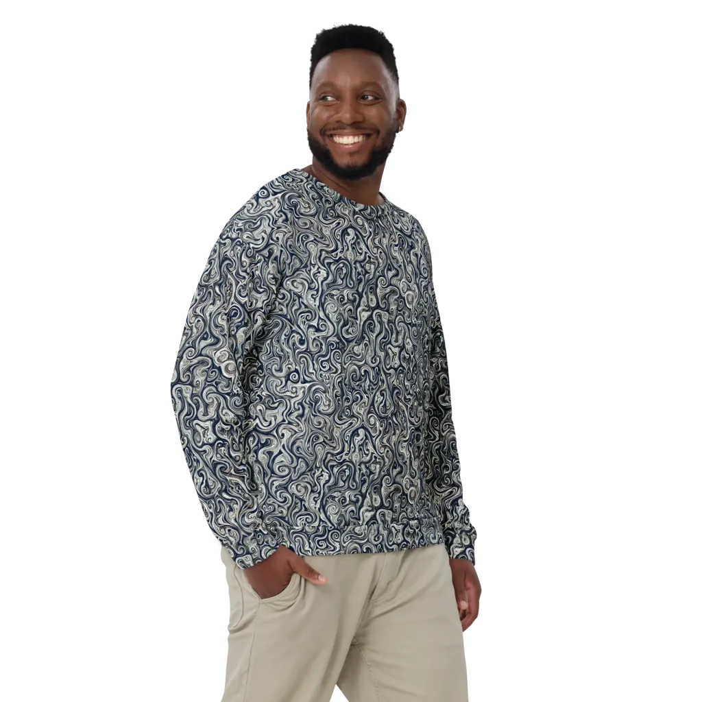 Midnight Marbling on Sweatshirt — Front
