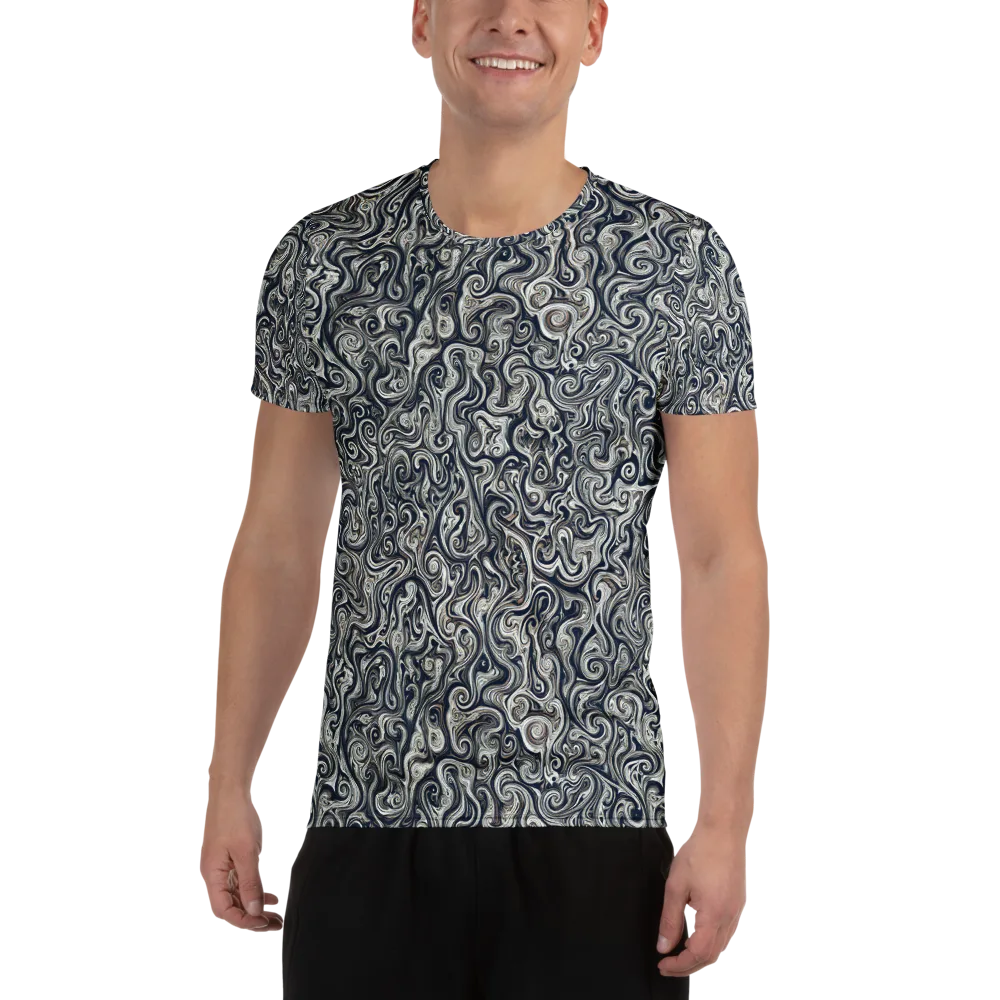 Midnight Marbling on Men's Athletic T-Shirt — Front
